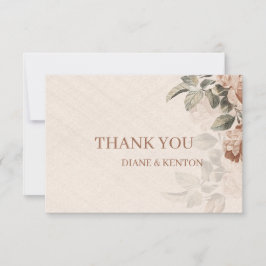 Boho Botanical Details Rustic Terracotta Thank You RSVP Karte