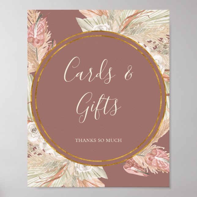 Boho Botanical | Dusty-Rose-Karten und Geschenke-Z Poster (Vorne)
