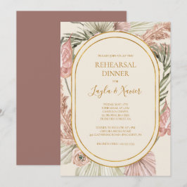 Boho Botanical | Dusty Rose Probe Abendessen Einladung