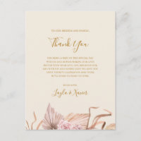 Boho Botanical | Elfenbein Danke Empfang Card