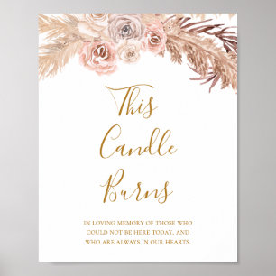 Boho Botanical Elfenbein Diese Kerze Burns Hochz Poster