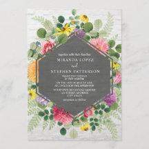 Boho Botanical Floral Geometric Brick Wedding