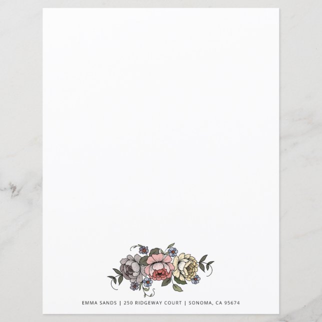 Boho Botanical Floral Pink Personalisiert (Vorderseite)