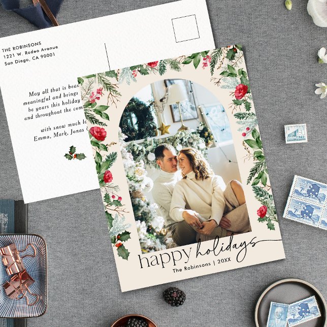 Boho Botanical Foliage Arch 1 Foto Postkarte (Von Creator hochgeladen)