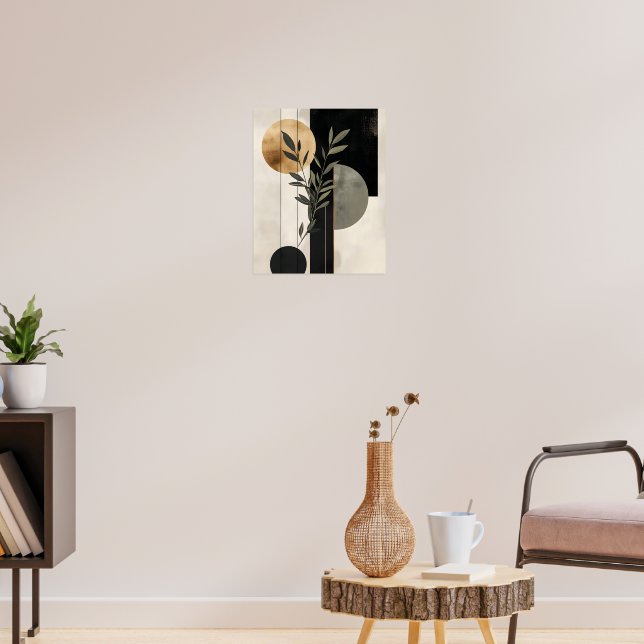 Boho Botanical Geometric Illustration Poster (Wohnzimmer 3)