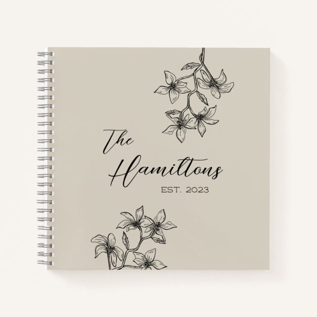 Boho Botanical Guest Book Wedding Notizbuch (Vorderseite)