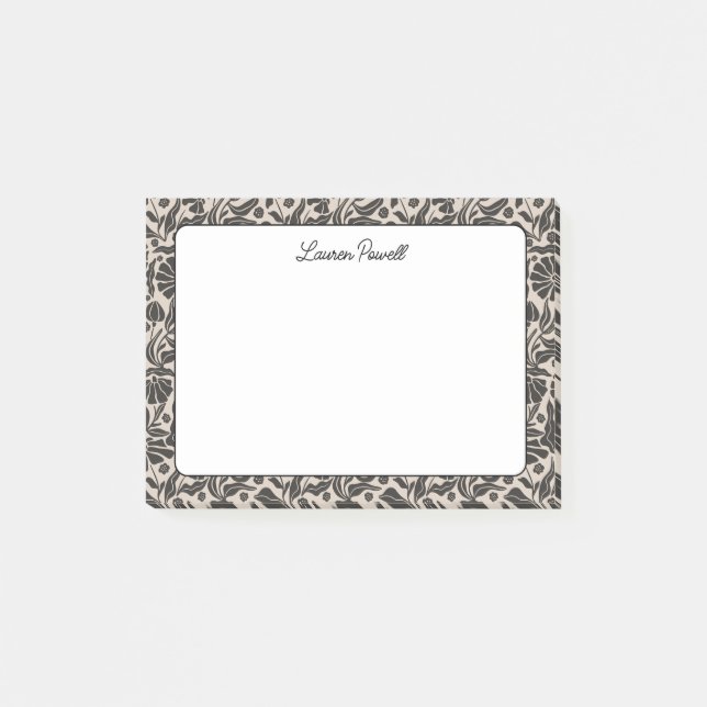 Boho Botanical Individuelle Name Stationery Post-it Klebezettel (Vorderseite)