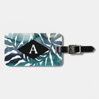 Boho Botanical Kelp Monogram Aquarell Matisse Gepäckanhänger