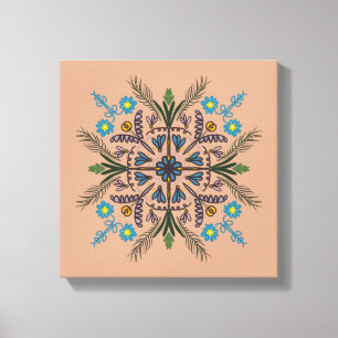 Boho Botanical Mandala Tropische Vegetation Leinwanddruck