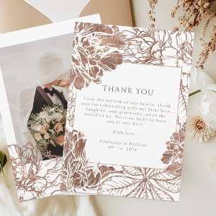 Boho Botanical Mocha Brown Wedding Dankeskarte