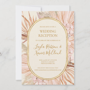Boho Botanical   Olivrüne Hochzeitsfeier Einladung