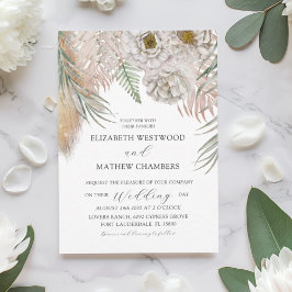Boho Botanical Pampas Grass Wedding Invitation Einladung