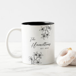 Boho Botanical Wedding Anniversary Zweifarbige Tasse