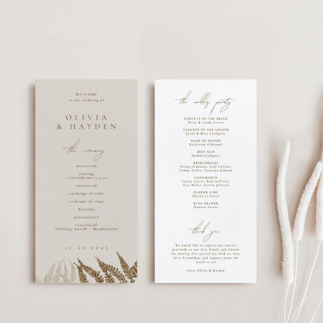 Boho Botanical Wedding Program Programm (Von Creator hochgeladen)