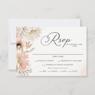 Boho Botanical Wedding RSVP Cards