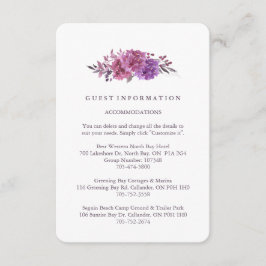 Boho Botanicals Guest Information Cards Begleitkarte