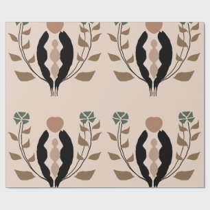 Boho-Botanik Erdig Feminine Natur Muster Geschenkpapier