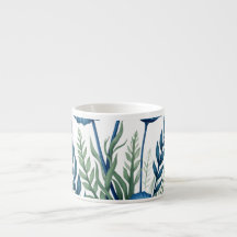 Boho-Botanik-Espresso-Tasse, stilvoller Kaffeebech