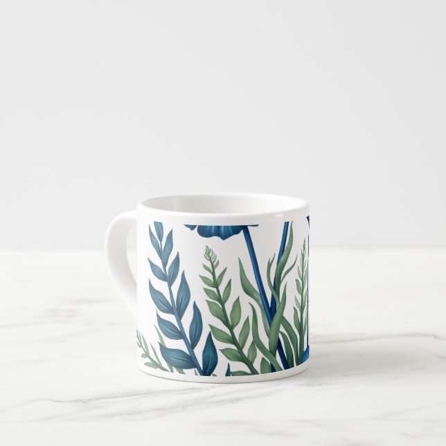 Boho-Botanik-Espresso-Tasse, stilvoller Kaffeebech Espressotasse (Vorderseite Links)