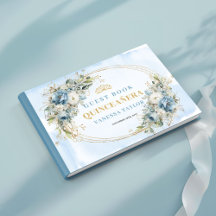 Boho-Botanik-Gästebuch für Blue Gold Quince