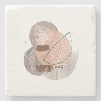 Boho-Botanik-Mid-Century-Neutrales-Hausdekor Steinuntersetzer