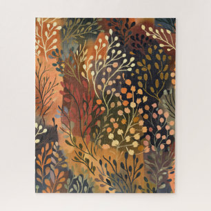 Boho Botanisch Erdiges Floral Puzzle