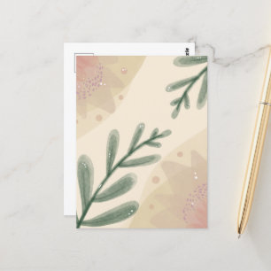 Boho Botanische Blätter Whimsical Watercolor Postkarte