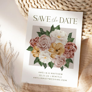 Boho Botanische Blume Bouquet Elegante Hochzeit Save The Date