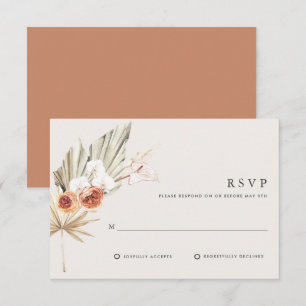 Boho-Botanische-Bohemian-Blumenhochzeit RSVP Karte