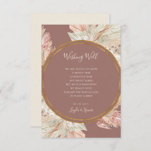 Boho Botanische Dusty Rose Hochzeit wünschend gut Begleitkarte