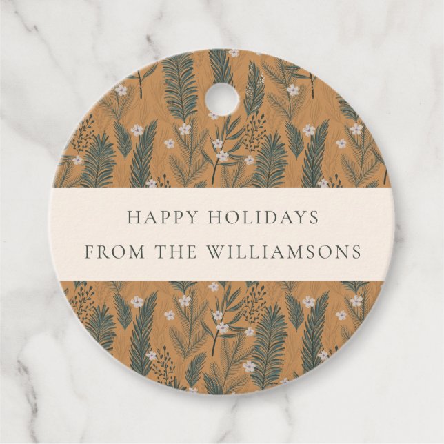 Boho Botanische Grünpflanzen Foto Custom Geschenkanhänger (Vorderseite)