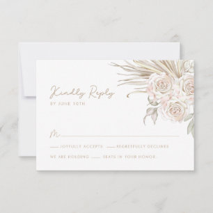 Boho-Botanische Hochzeit RSVP Karte
