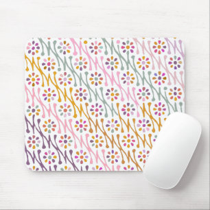 Boho botanische Illustration Muster farbenfroh Mousepad