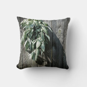 Boho botanische Kräuter verlasse rustikales Barnho Kissen