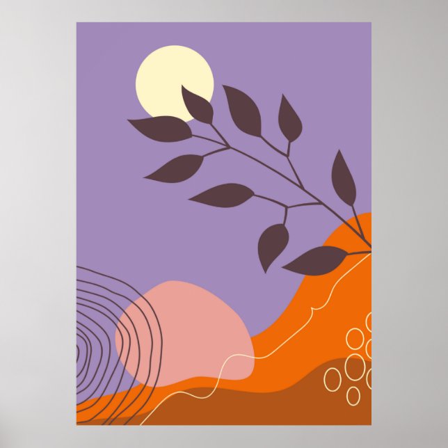 Boho botanische Landschaft Poster (Vorne)