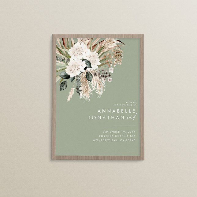 Boho botanische moderne elegante Salbeigrün Poster (Von Creator hochgeladen)