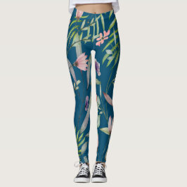 Boho botanische modische Sommermusternacht Leggings