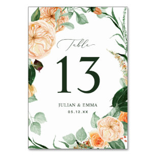 Boho Botanische neutrale Grünpflanzen Tischnummer