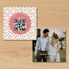 boho botanische rsvp qr Code Hochzeitsfoto Begleitkarte