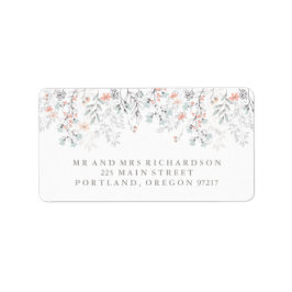 Boho Botanische Rustikale Hochzeit in Korallen und Adressaufkleber