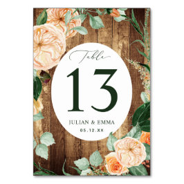 Boho Botanische Rustikale Holzgetreidevegetation C Tischnummer