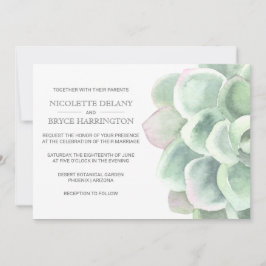 Boho Botanische Sage Sukkulente Hochzeit Einladung