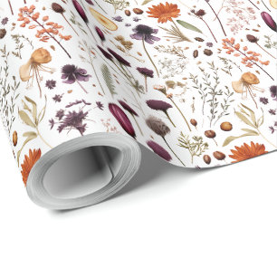 Boho Botanische Vintage Blume Muster Geschenkpapier