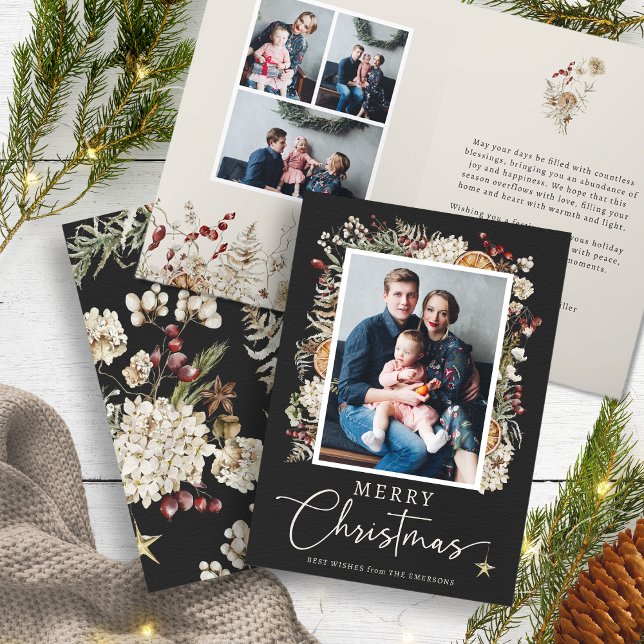 Boho-Botanische Weihnachtsgrußkarte Karte (Boho Botanical Christmas Greeting Card
)