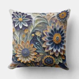 Boho Botanische Zentangle Blumenmuster Kissen