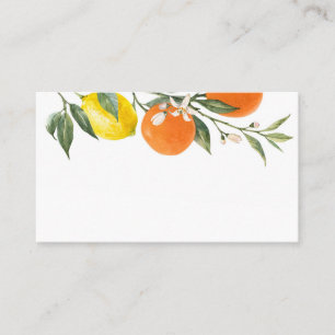 Boho Botanische Zitronen und Orangen Hochzeiten Platzkarte