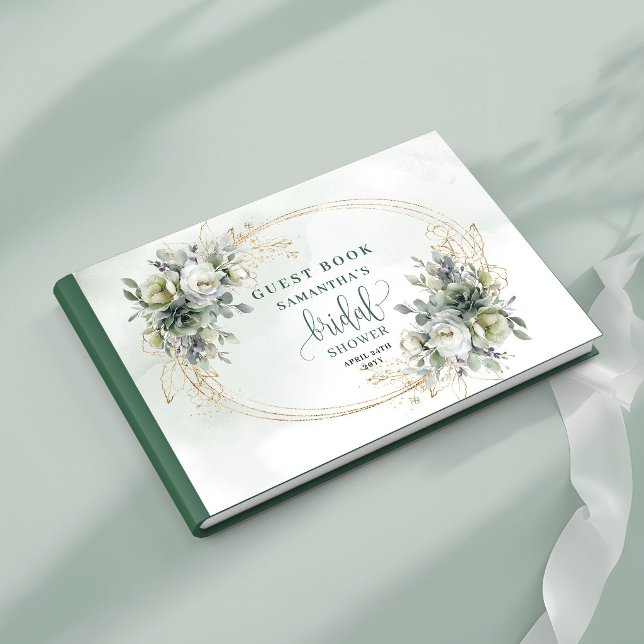 Boho-Botanisches-Brautjungfern-Traubuch Gold Gästebuch (Boho Botanical Bridal Shower Guest Book Gold)