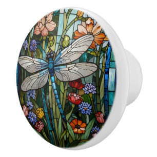 Boho-botanisches Fleckglas Keramikknauf