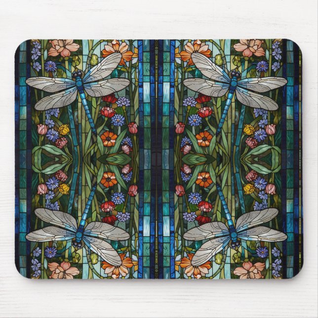 Boho-botanisches Fleckglas Mousepad (Vorne)