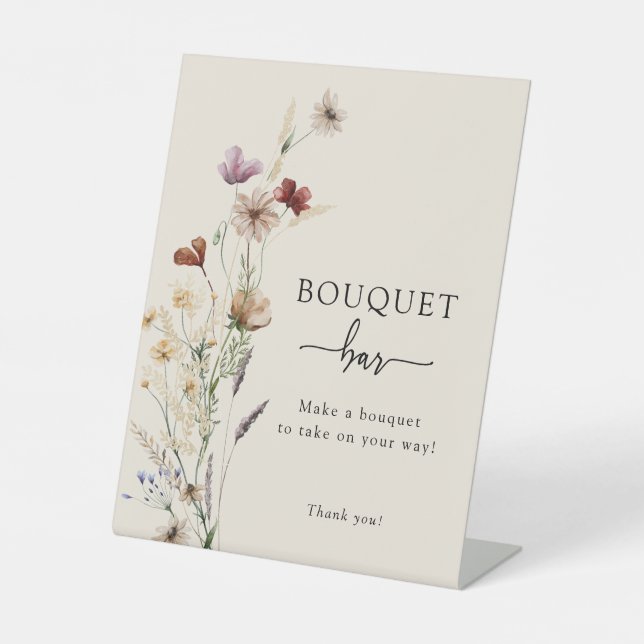 Boho Bouquet Bar Sign Sockelschild (Vorderseite)